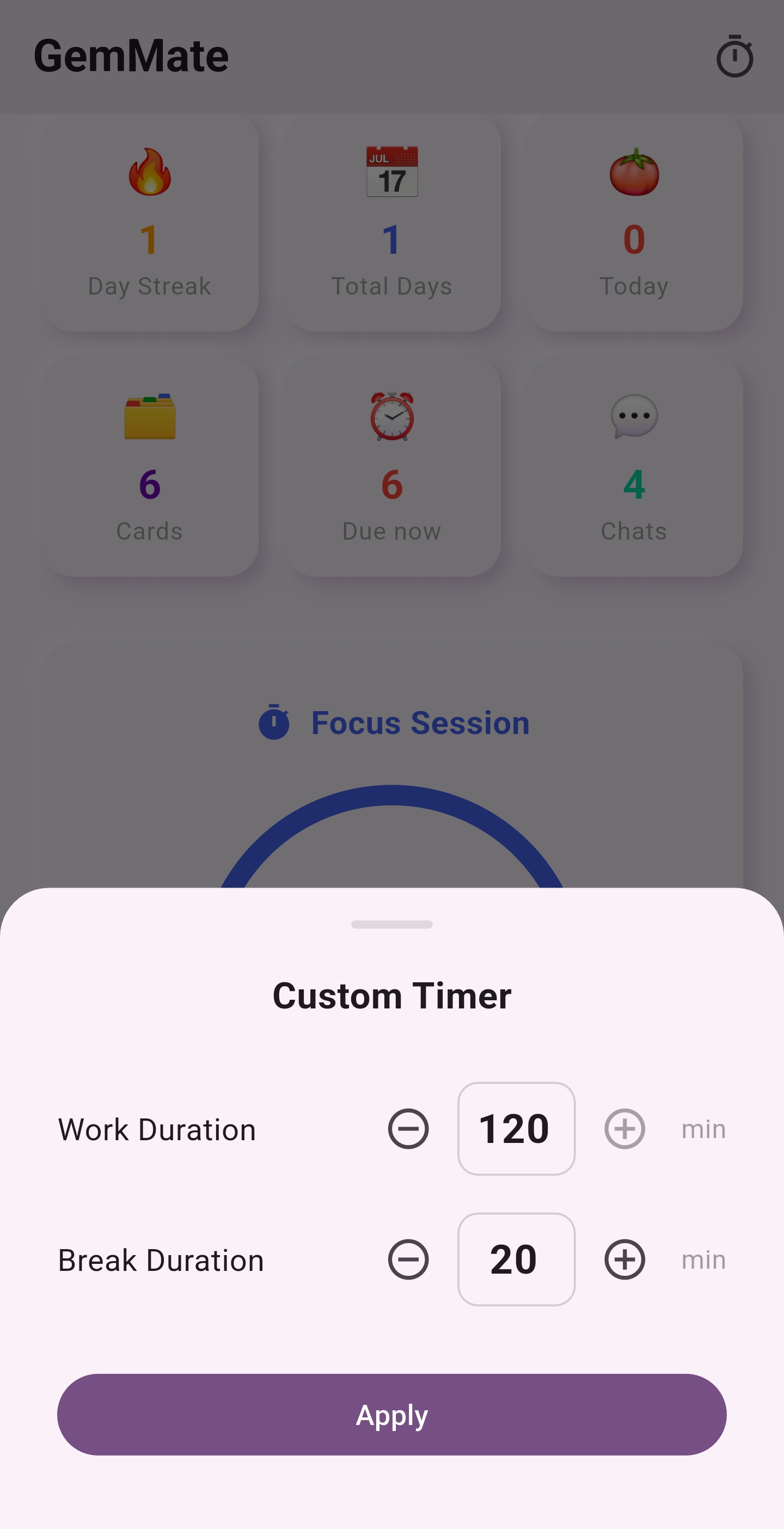 Pomodoro Settings